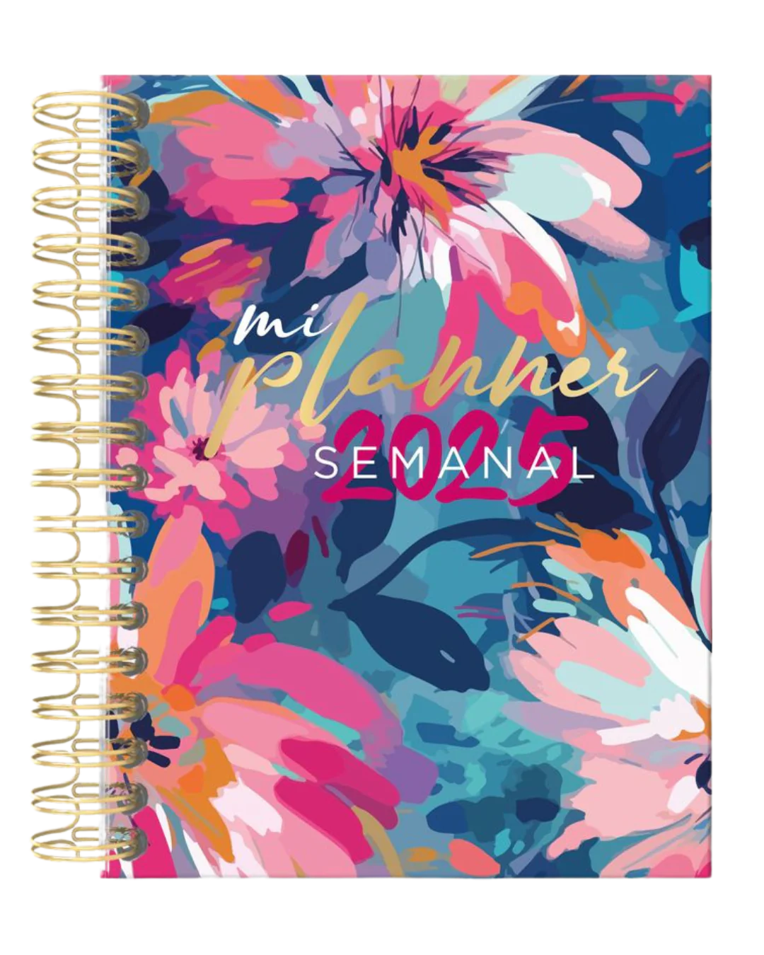 Planner semanal 2025 Flores azul