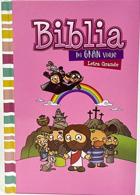 Biblia RV1960 Mi gran viaje tapa dura rosa