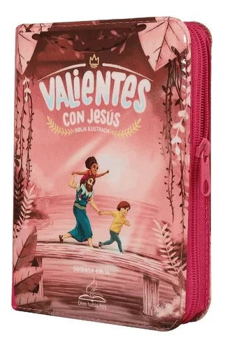 Copia de Biblia DHH valientes con Jesus rosa