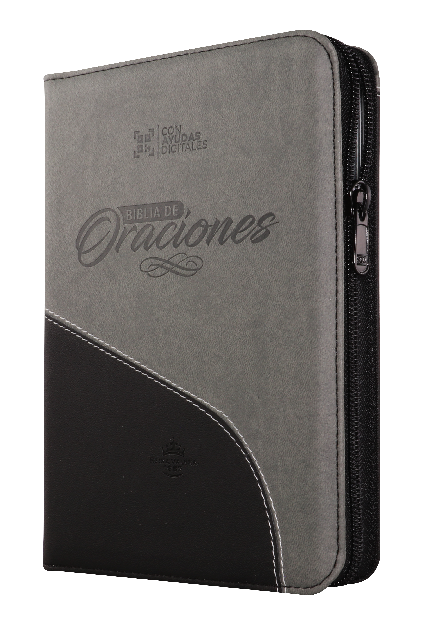 Biblia RVR60 de estudio oraciones gris negro