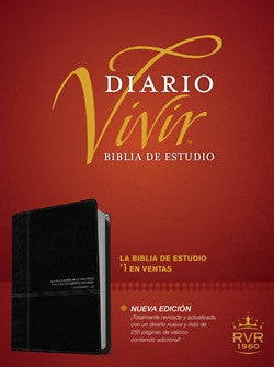 Biblia de Estudio Diario Vivir RVR60 Sentipiel negro - Librería Libros Cristianos - Biblia