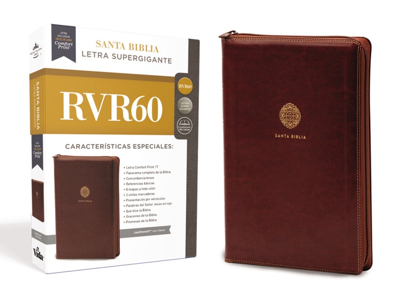 Biblia RVR60 supergigante cierre café - Librería Libros Cristianos - Biblia
