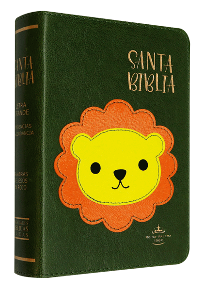 Biblia RVR60 Verde con león - Librería Libros Cristianos - Biblia