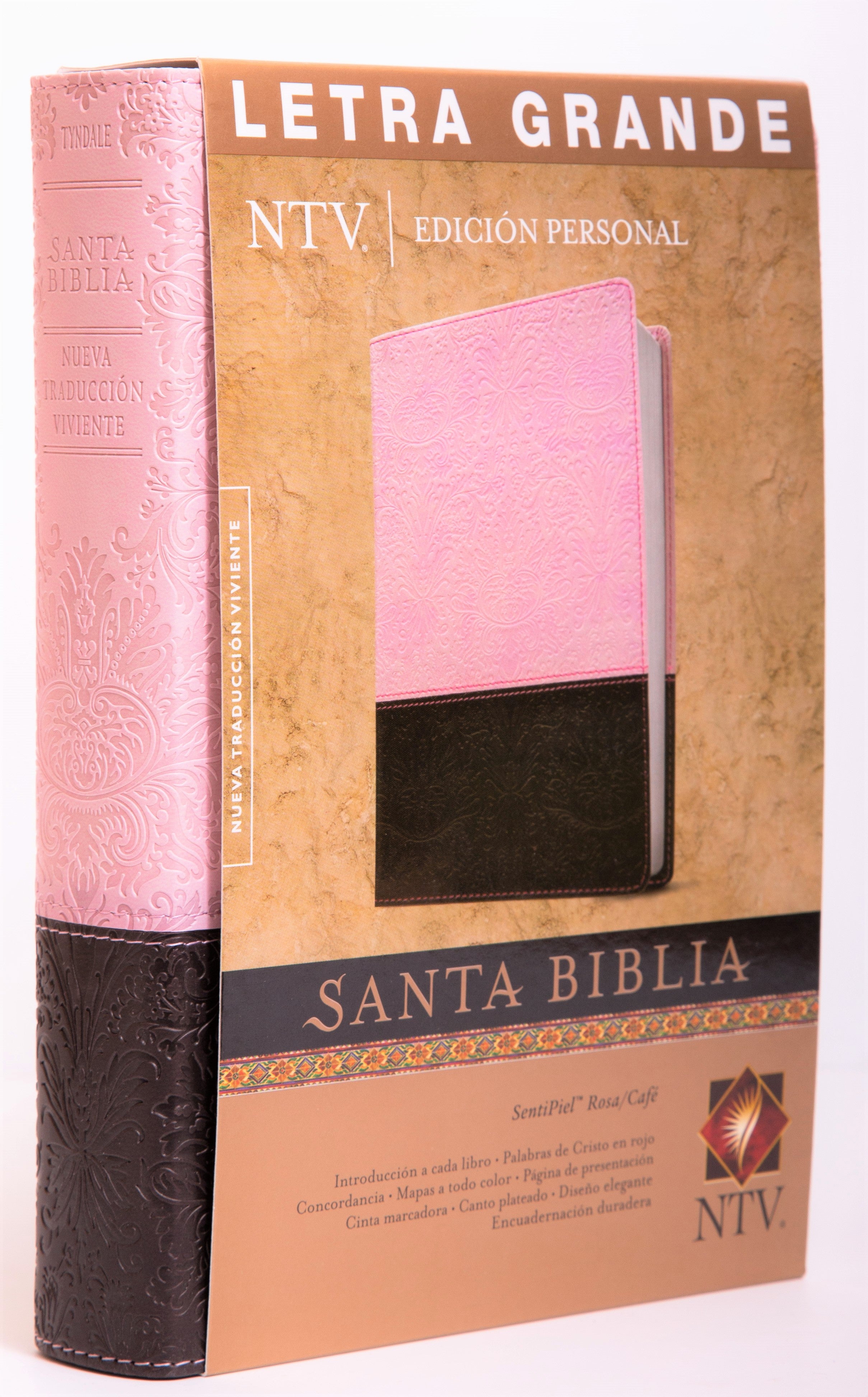 Biblia Edición Duo Tono Rosa/Café NTV Letra grande - Librería Libros Cristianos - Biblia