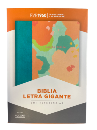 Biblia RVR60 letra gigante floral simil piel con índice