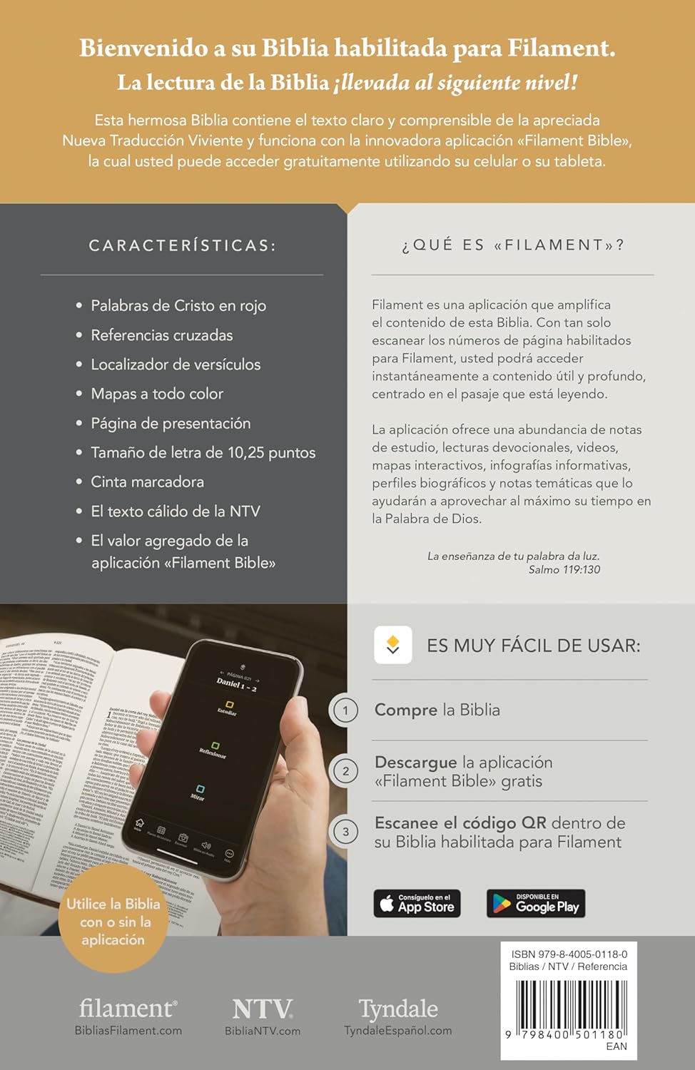 Biblia NTV Ultrafina con filament  azul sereno