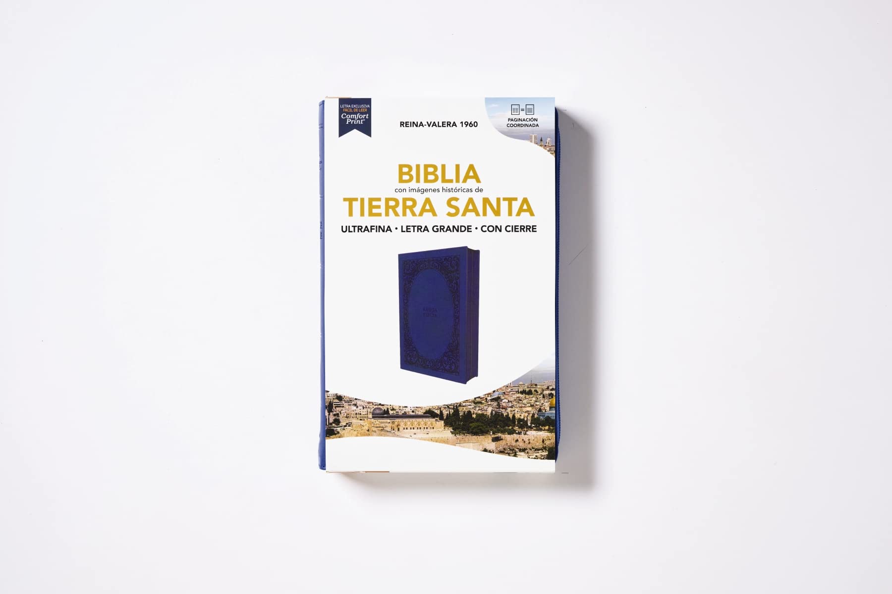 Biblia RVR60 Tierra Santa ultrafina Leathersoft Azul