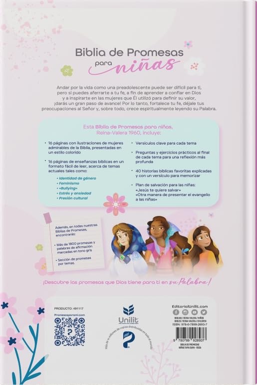 Biblia NTV de promesas para niñas rosa TD
