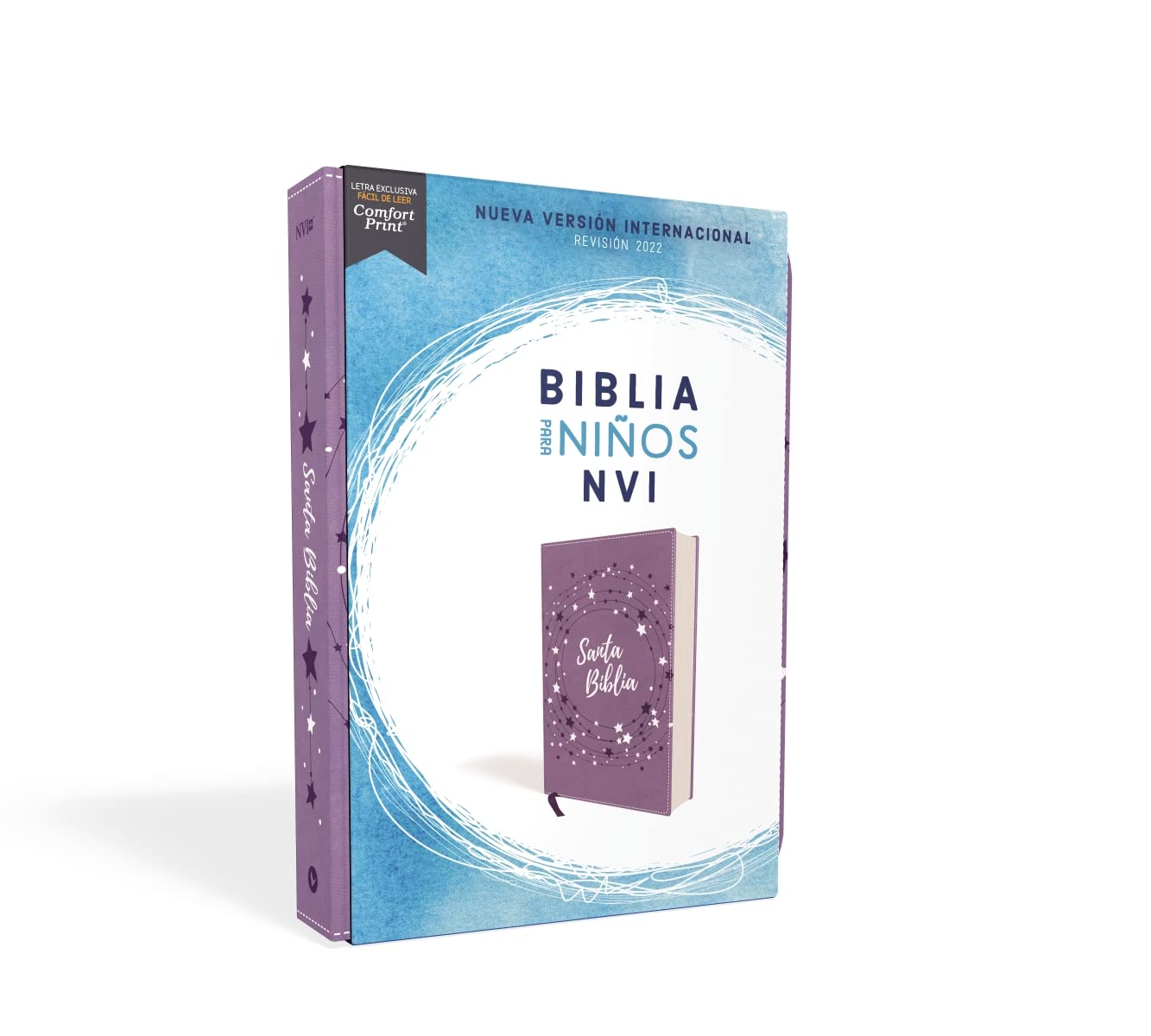 Biblia NVI 2022 para niños texto revisado leathersoft Lavanda