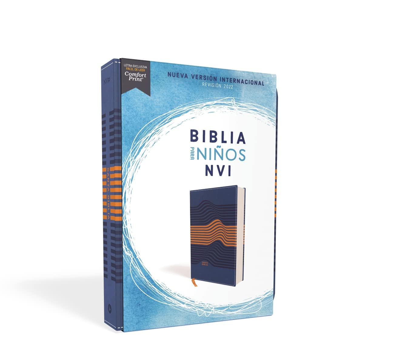 Biblia NVI 2022 para niños texto revisado leathersoft Azul