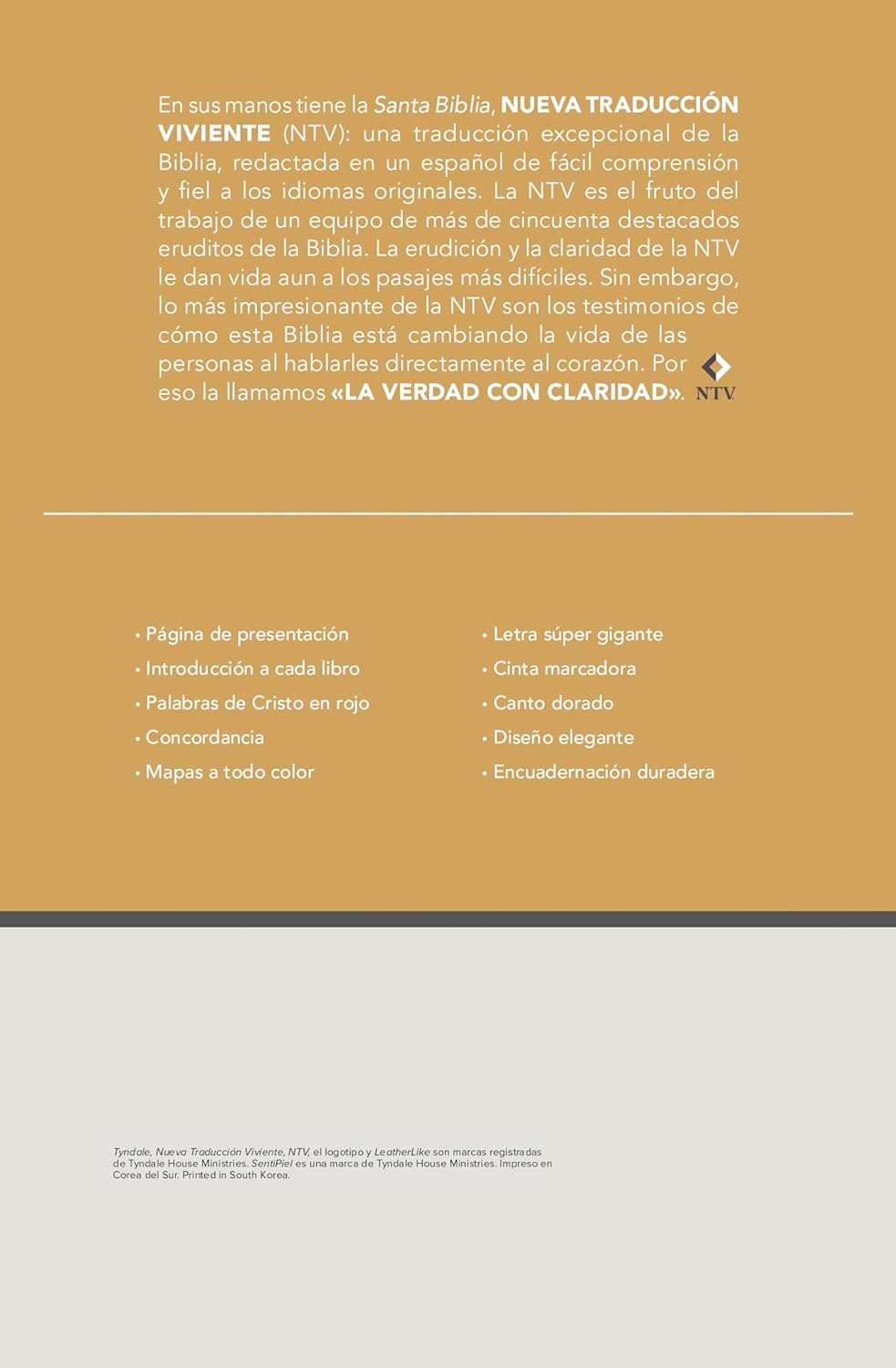 Biblia NTV Letra super gigante beige