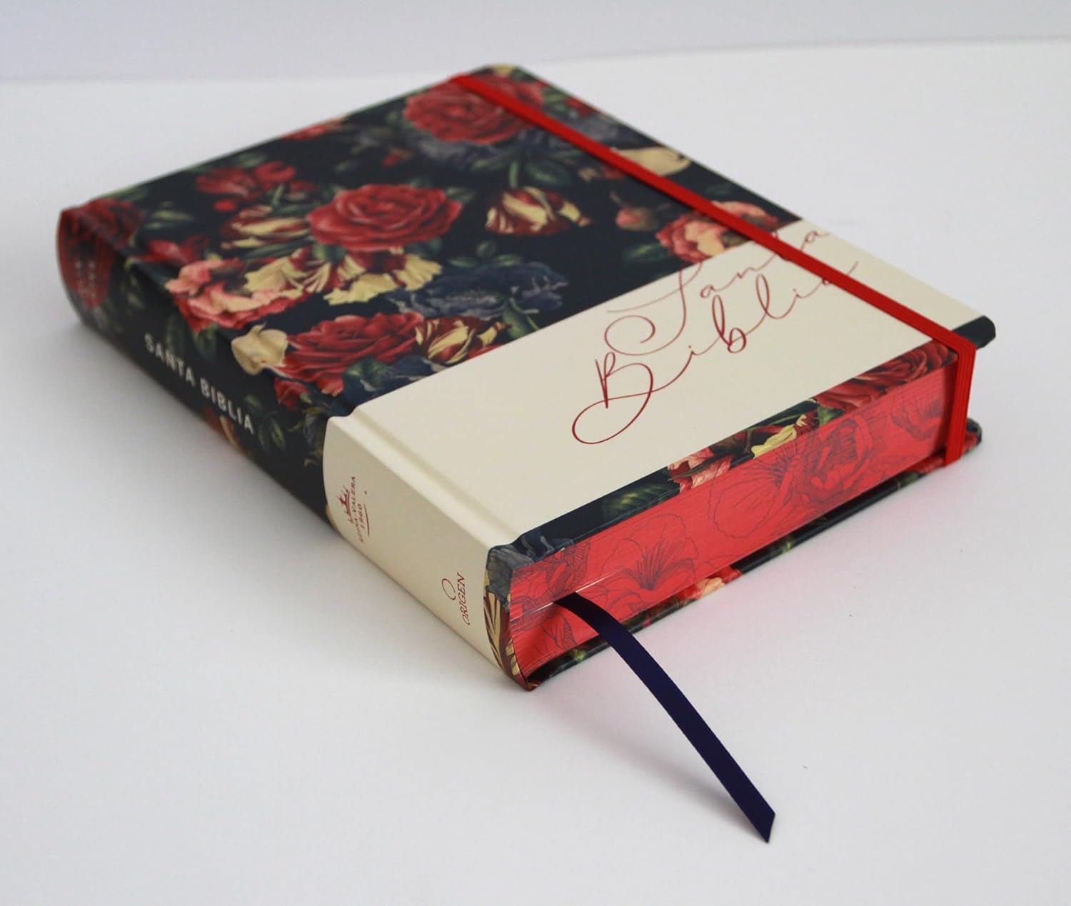 Biblia RVR1960 Apuntes azul oscuro flores cto pintado TD