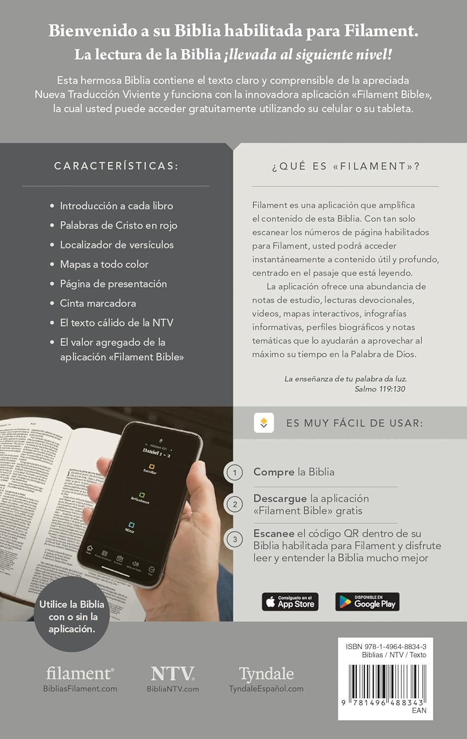 Biblia NTV manual con filament  blanco