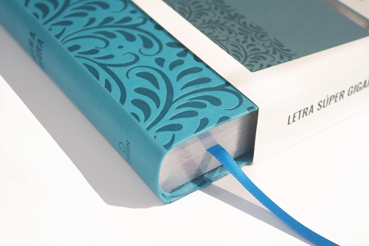 Biblia Reina Valera letra súper gigante, símil piel aguamarina / Spanish Bible Reina Valera