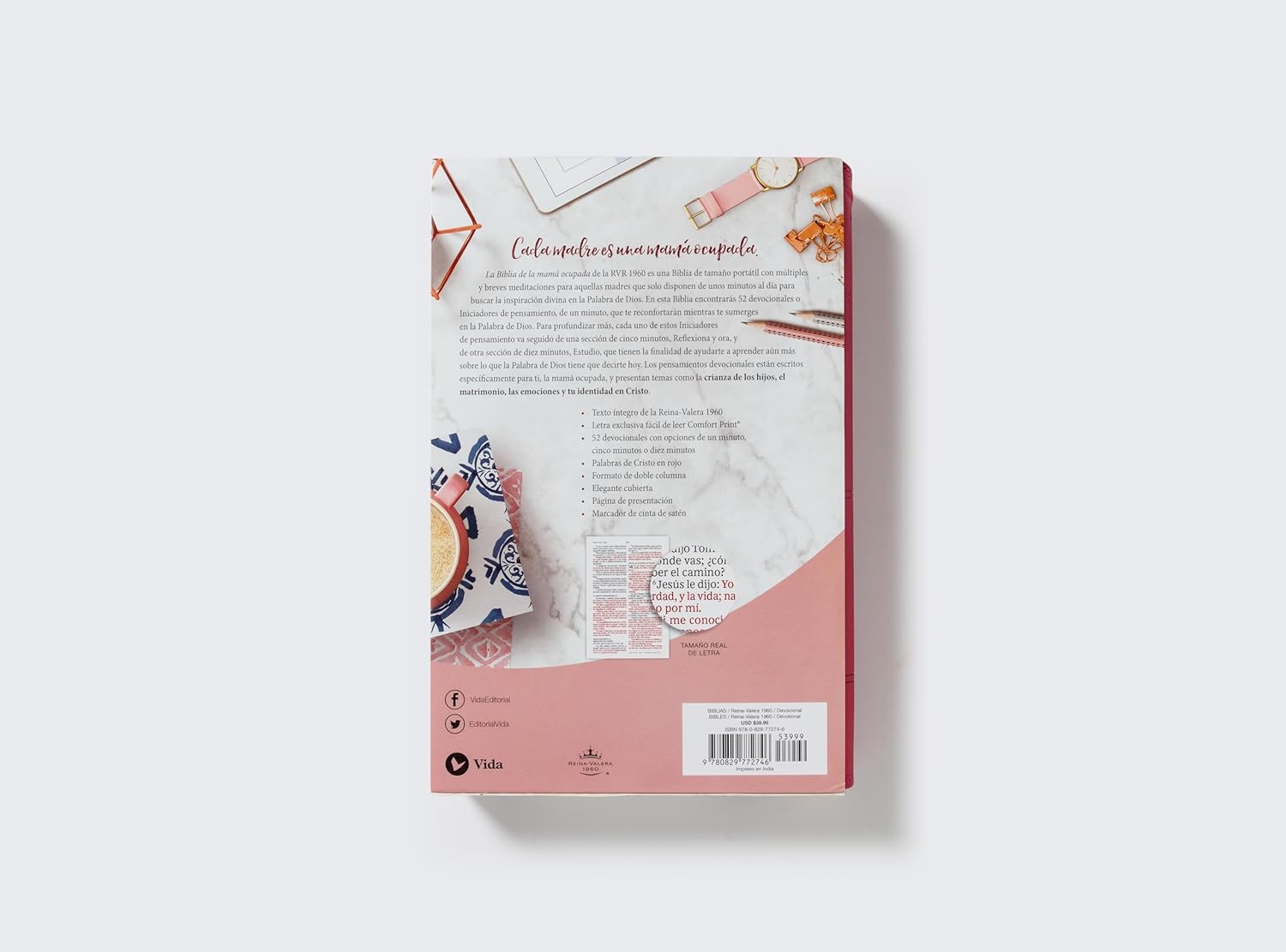 Biblia RVR1960 de la Mama Ocupada magenta