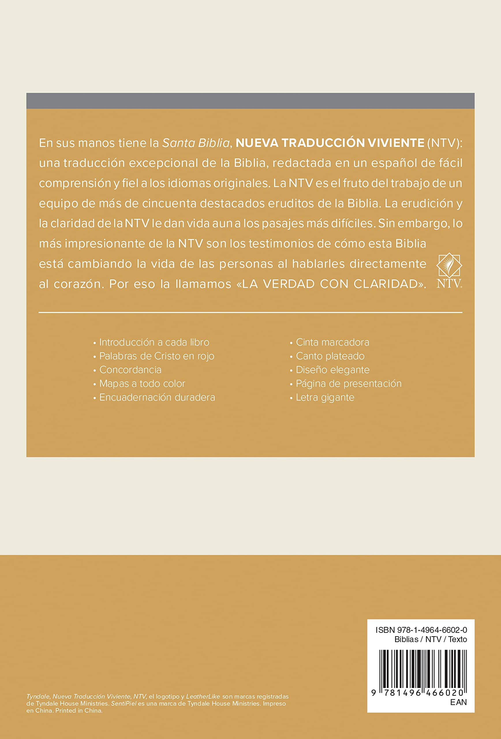 Biblia NTV Edicion manual gris