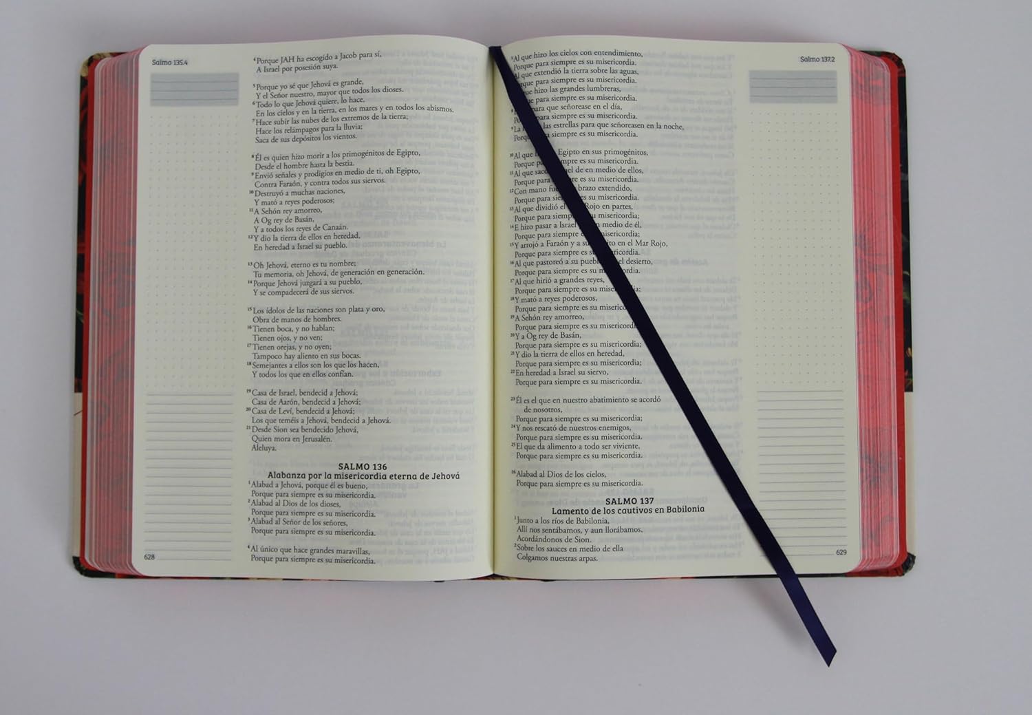 Biblia RVR1960 Apuntes azul oscuro flores cto pintado TD