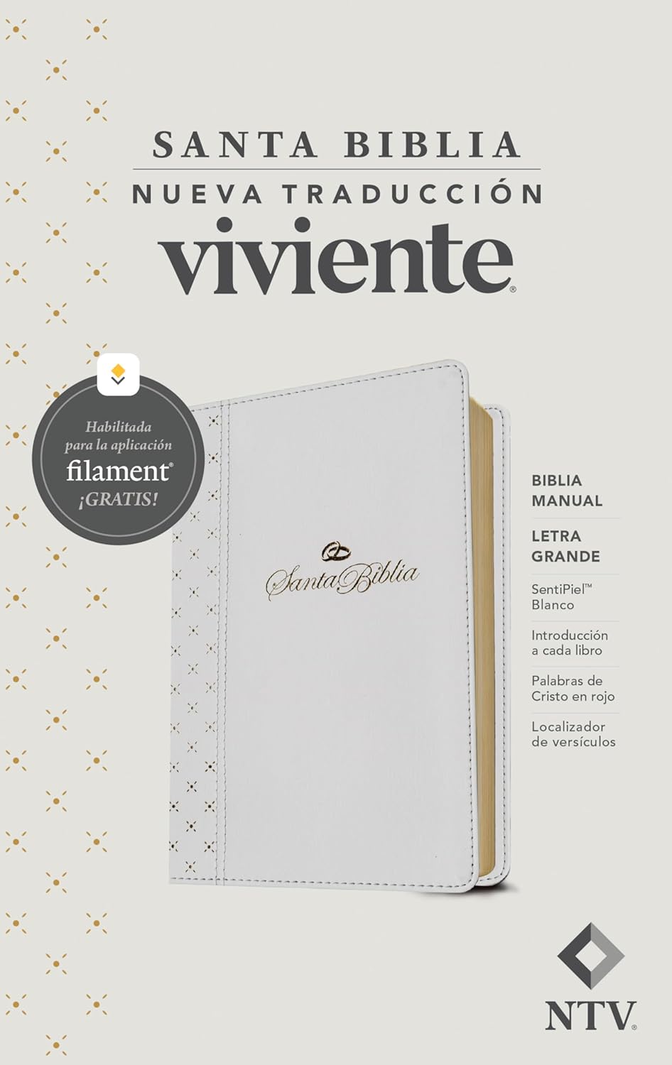 Biblia NTV manual con filament  blanco