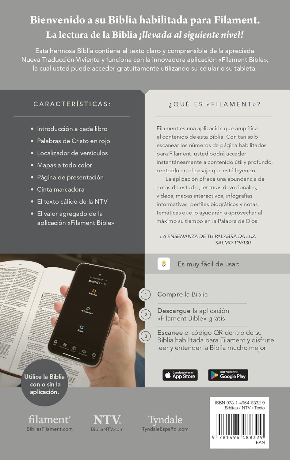 Biblia NTV manual con filament azul