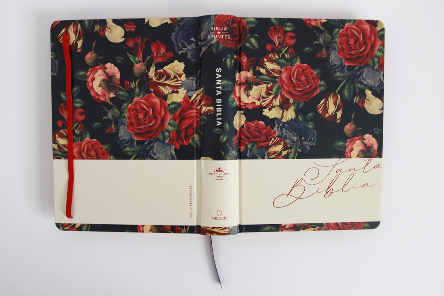 Biblia RVR1960 Apuntes azul oscuro flores cto pintado TD