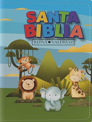 Biblia Rvr 1960 Compacta Para Niños Animales Vinilo Con Cierre