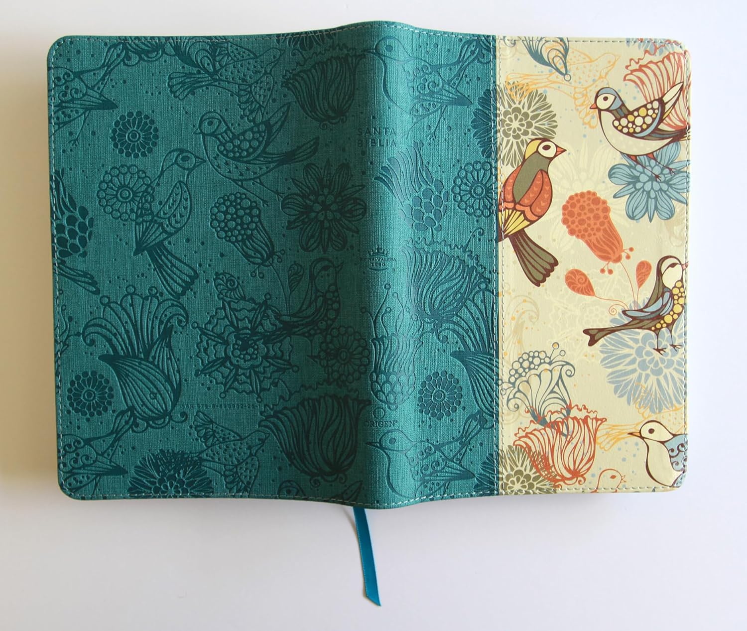 Biblia RVR1960 Letra gigante azul con pájaros