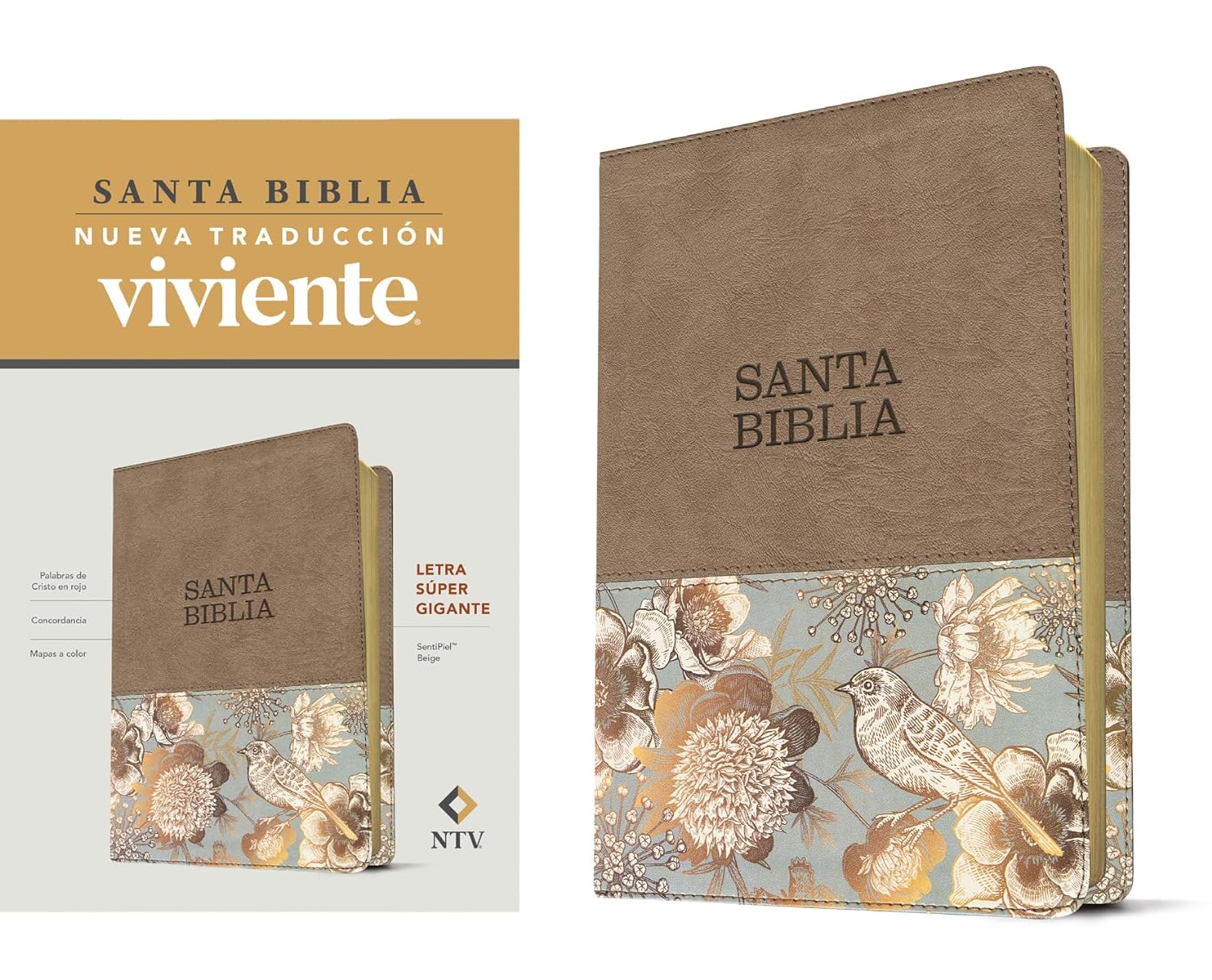 Biblia NTV Letra super gigante beige