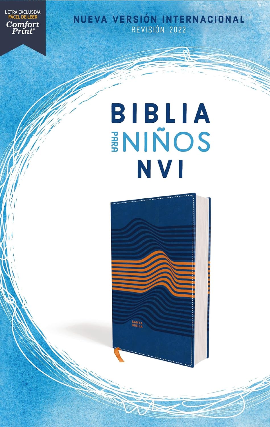 Biblia NVI 2022 para niños texto revisado leathersoft Azul