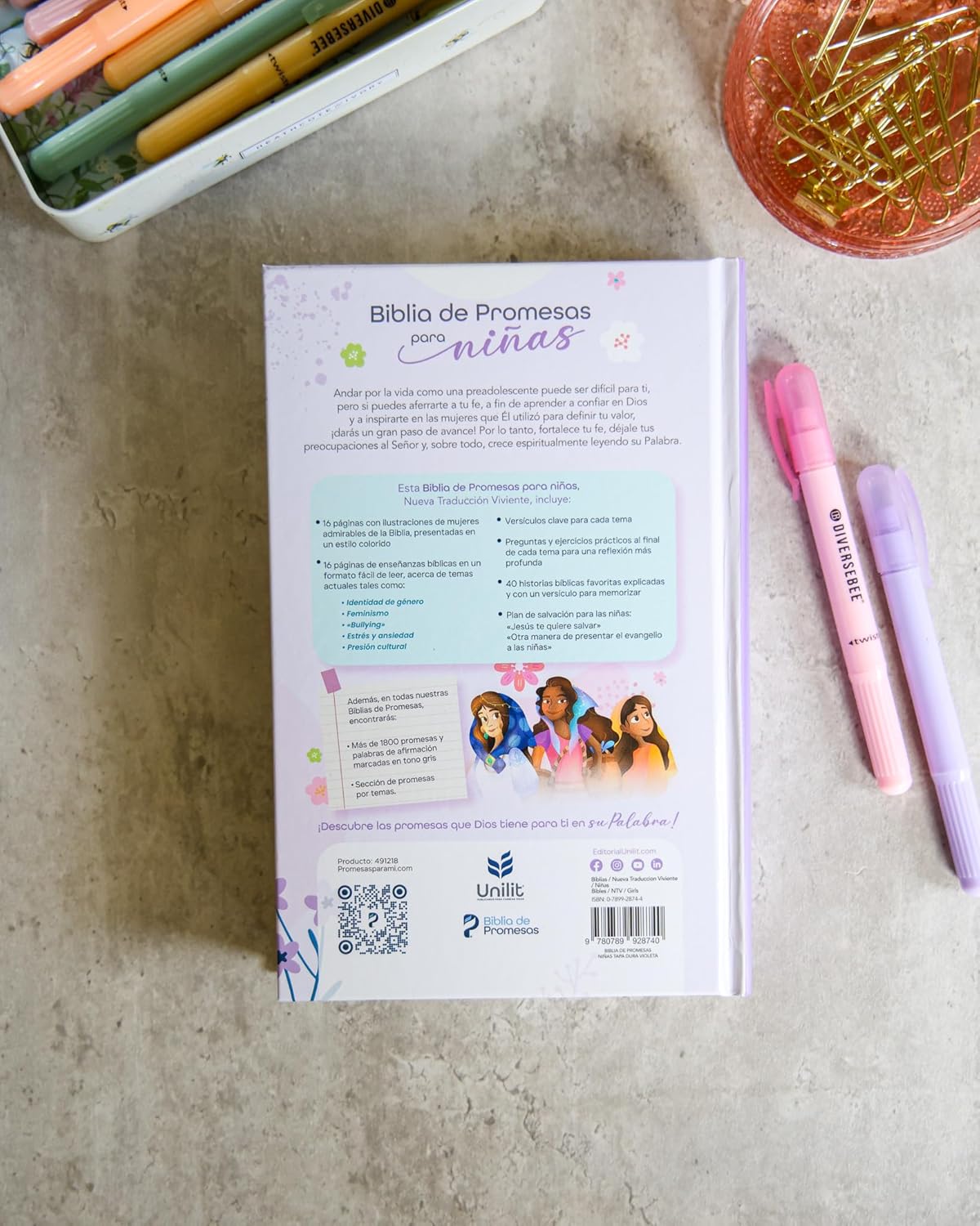 Biblia NTV de promesas para niñas rosa TD