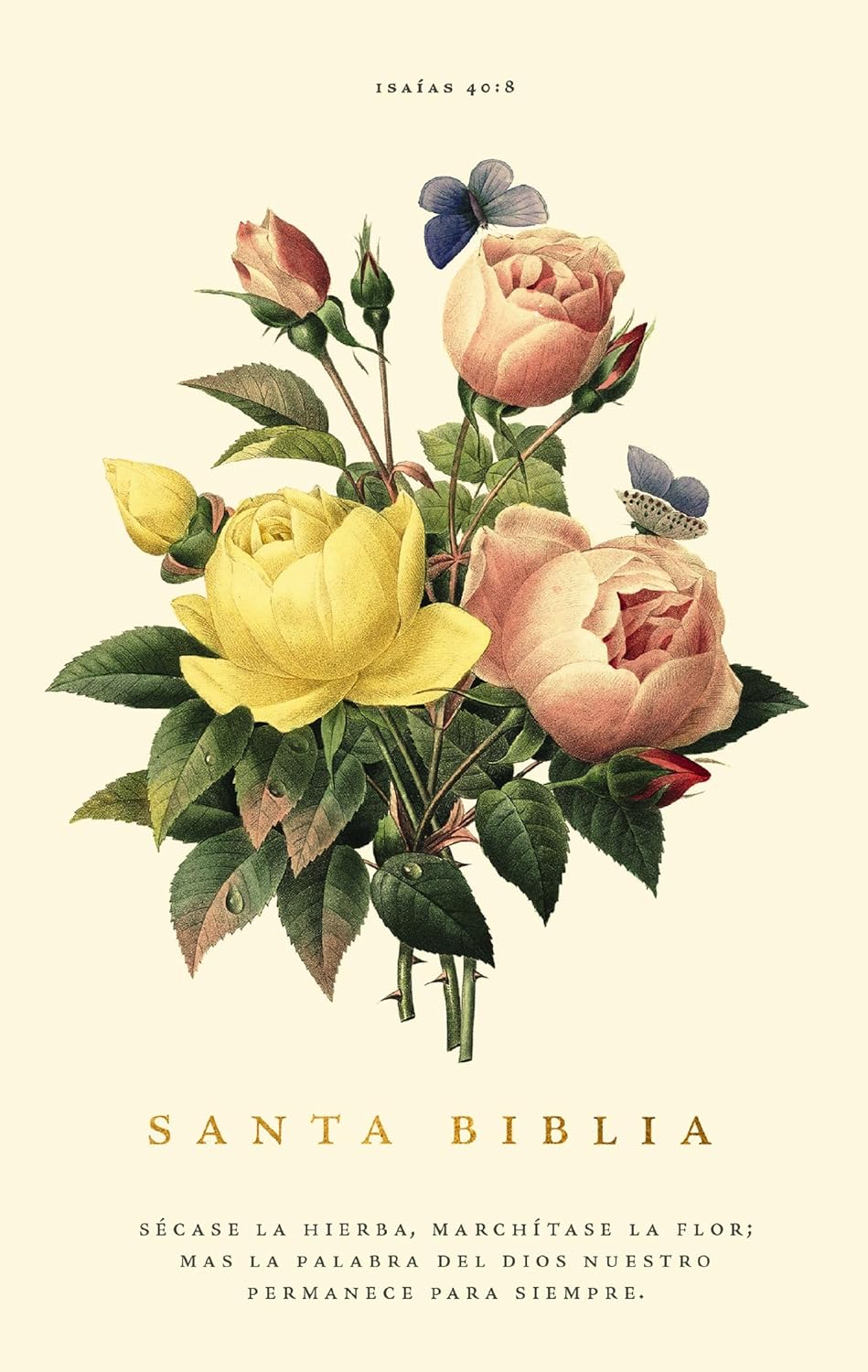 RVR60, Santa Biblia, Premio y Regalo, Letra grande, Tapa dura, Floral, Palabras de Jesús en Rojo