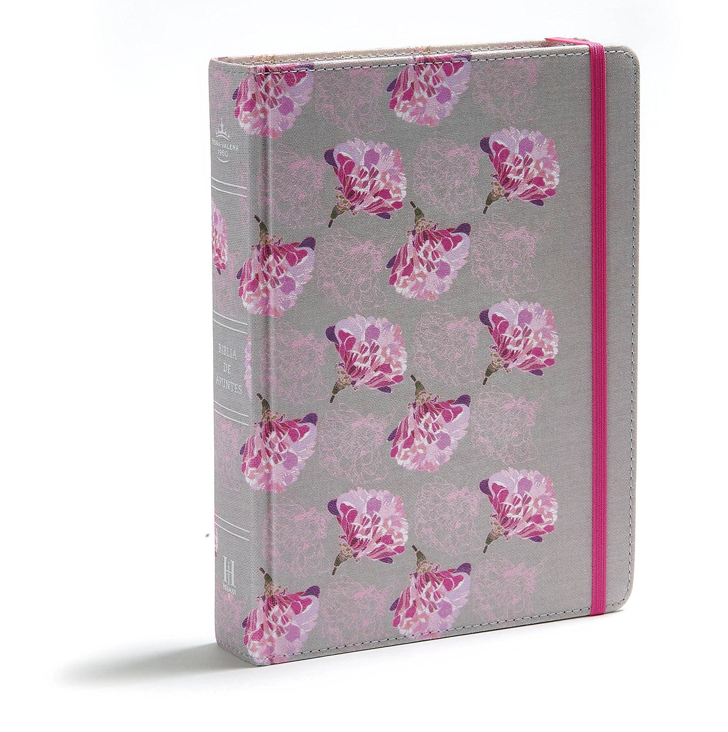 Biblia RVR60 Apuntes gris/floreado