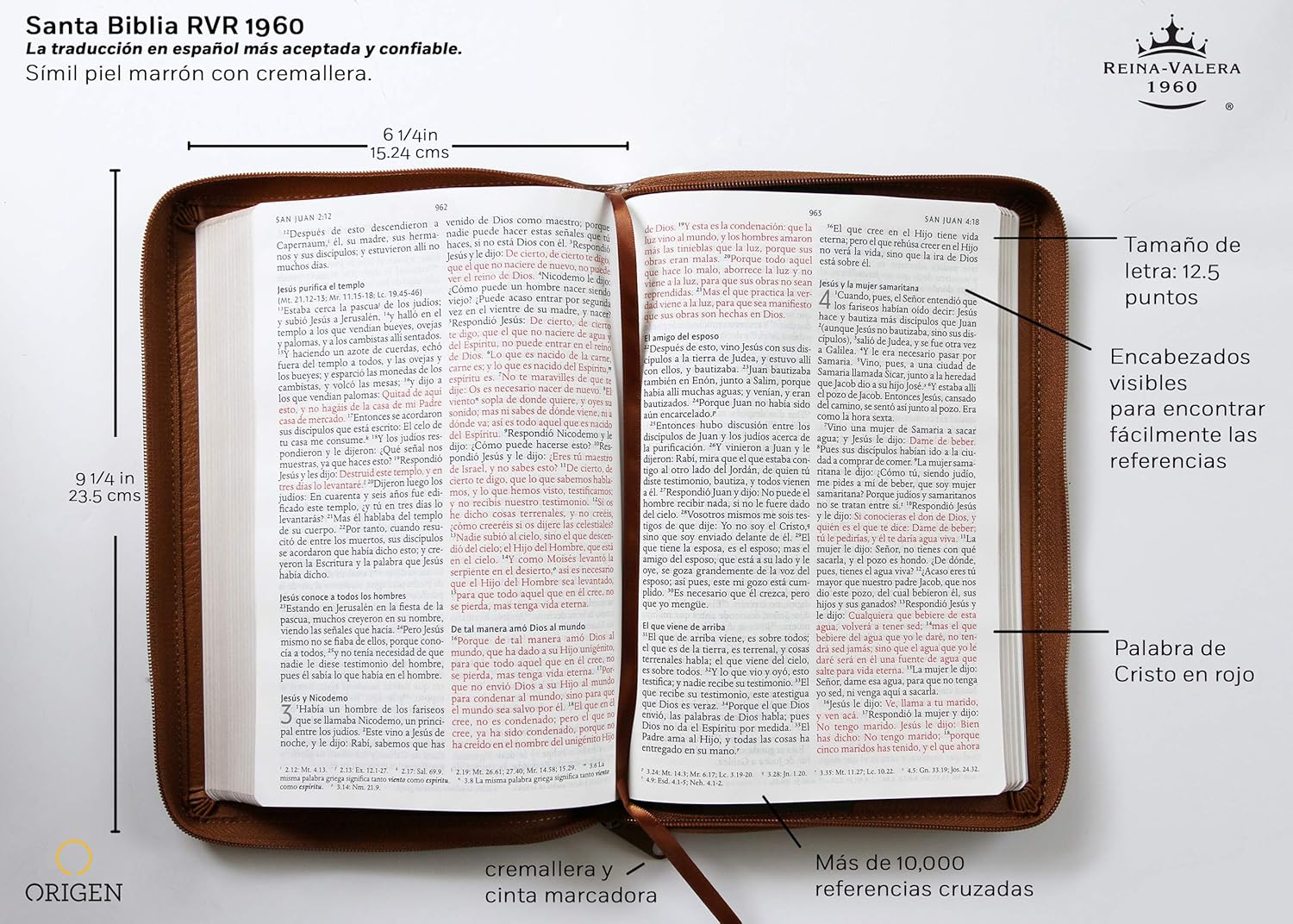 Biblia RVR1960 letra grande marrón