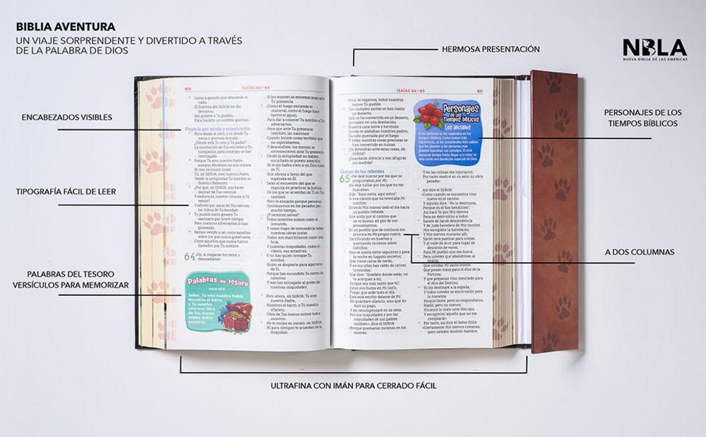 Biblia NBLA Aventura Leon TD cafe Interior a color solapa e iman