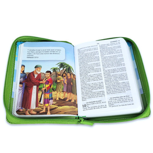 Biblia RVR1960 tamaño bolsillo animales azul