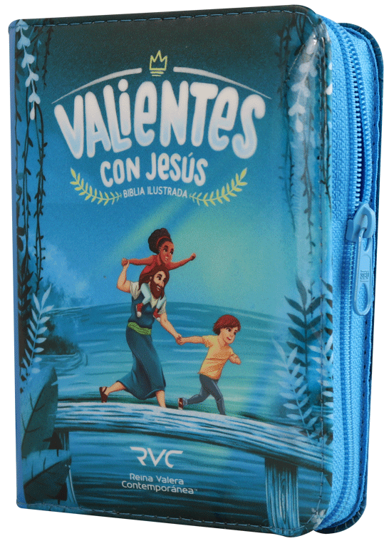 Biblia RVC valientes con Jesús Azul