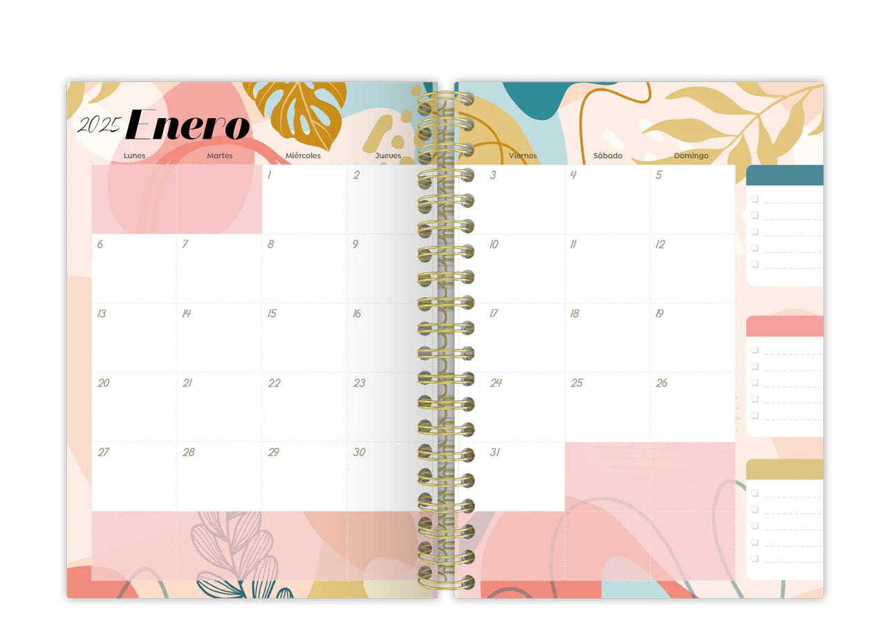 Planner semanal 2025 Rosa Oro