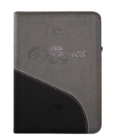 Biblia RVR60 de estudio oraciones gris negro