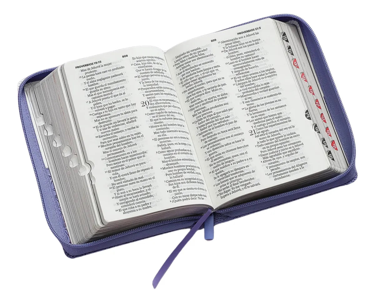 Biblia Quinceañera Rvr1960 Lila En Caja Cierre Índice