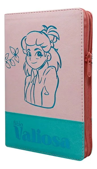 Biblia Valiosa Tla Mediana Letra Grande Símilpiel Rosa Verde