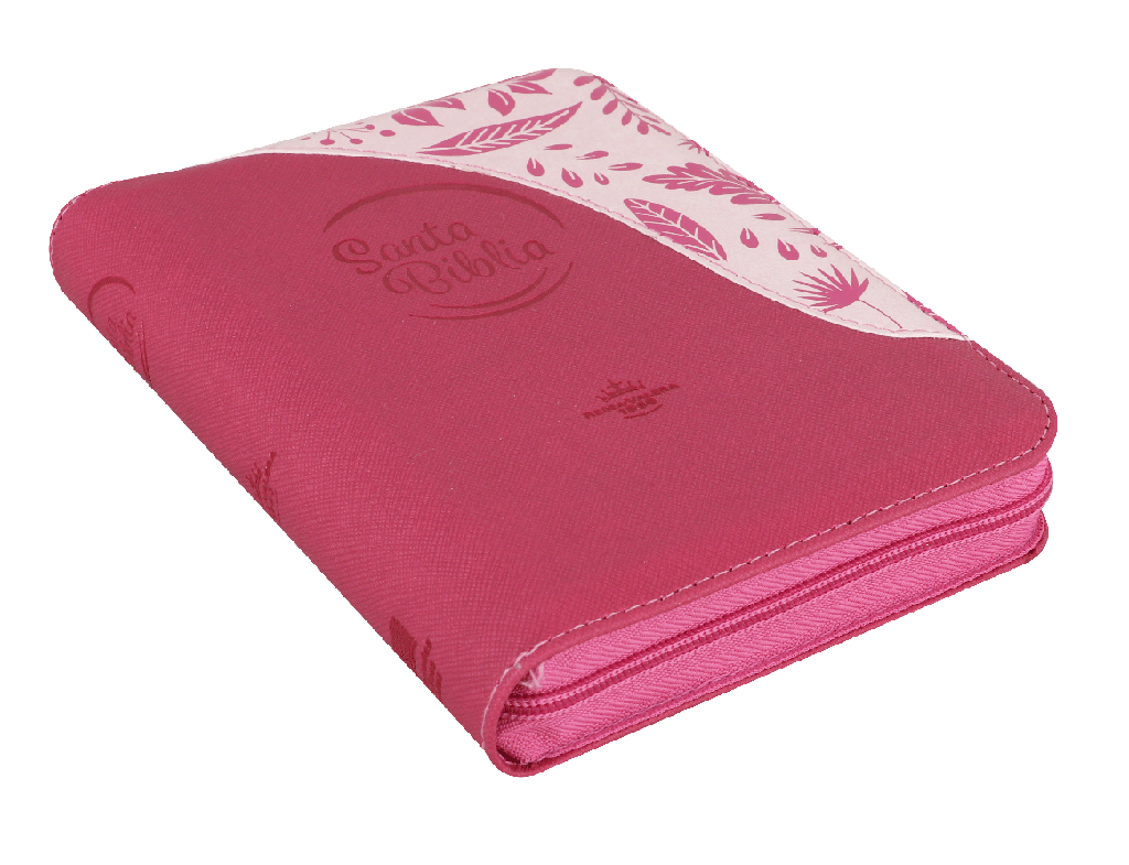 Biblia RVR60 chica rosa hojitas