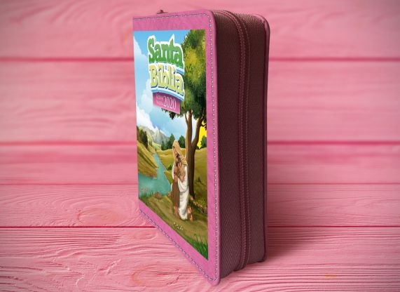 Biblia RVR2020 Para niñas rosada Cierre