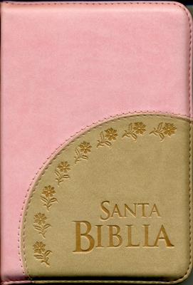 Biblia Manual Rosa con Beige - Librería Libros Cristianos - Biblia