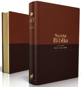Biblia RVR60 Cafe Piel canto dorado - Librería Libros Cristianos - Biblia