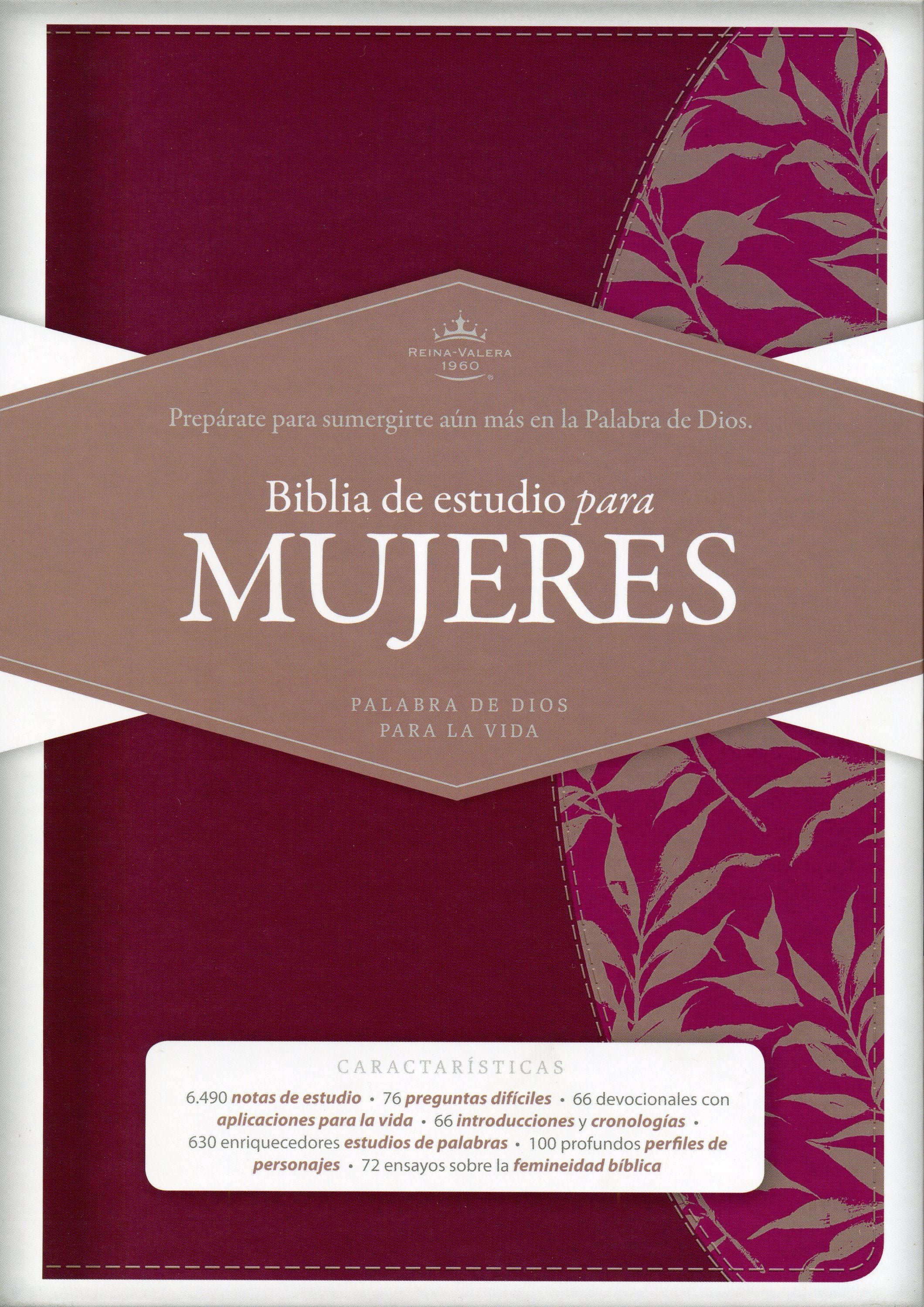 Biblia RVR60 Estudio para Mujeres color vino tinto/fucsia con Índice - Librería Libros Cristianos - Biblia
