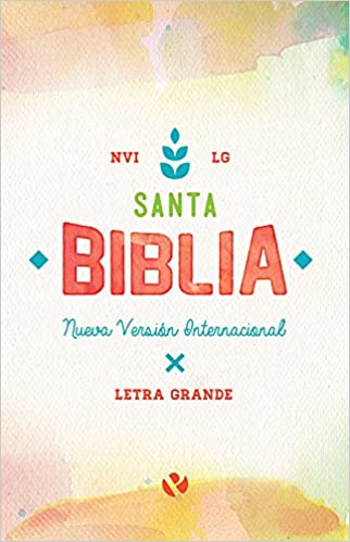 Biblia Letra Grande NVI - Tapa Rustica Acuarela - Librería Libros Cristianos - Biblia