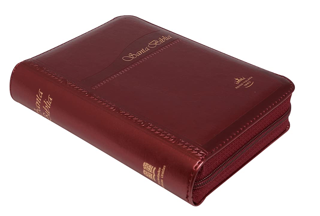 Biblia RVR60 bolsillo vino imitación cierre indice - Librería Libros Cristianos - Biblia