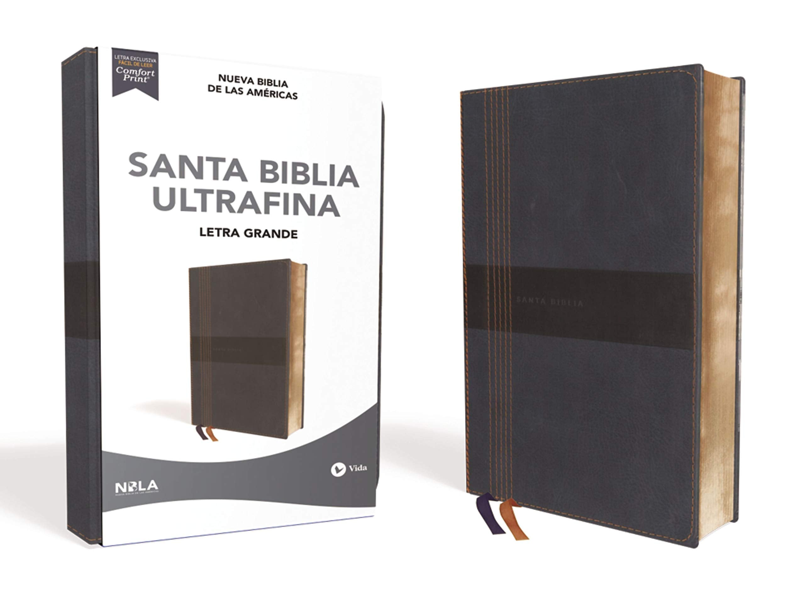 Biblia NBLA ultrafina Letra Grande tamaño manual leathersoft azul - Librería Libros Cristianos - Biblia
