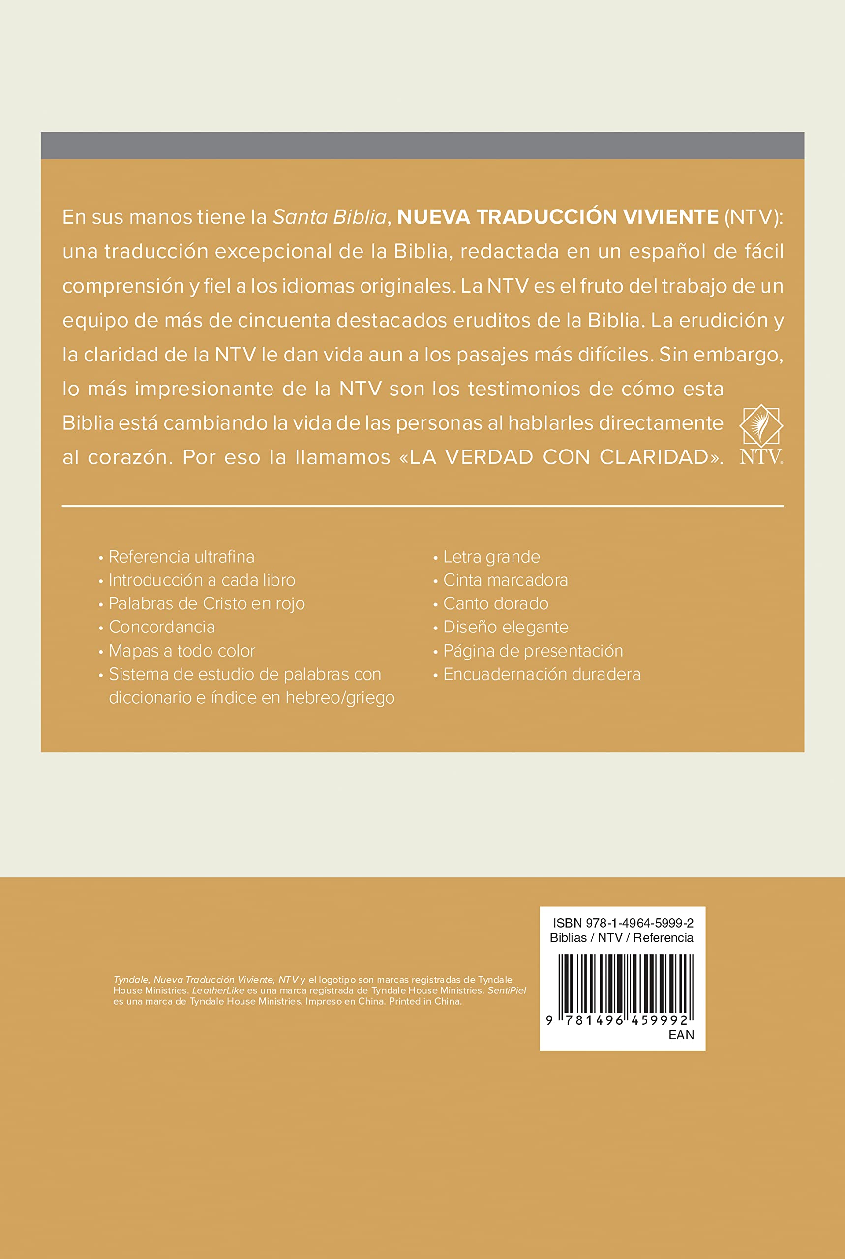 Biblia NTV Edición de referencia ultrafina marron LG