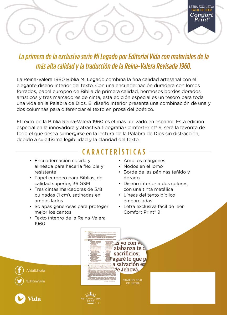 Biblia RVR60 Mi Legado Leathersoft Cafe una columna interior a dos colores - Librería Libros Cristianos - Biblia