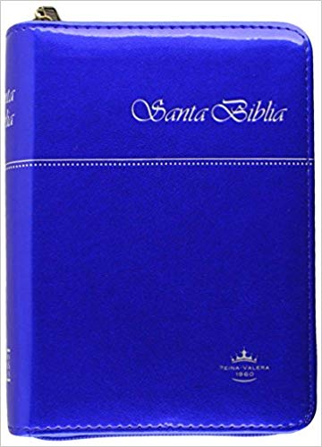 Biblia Bolsillo Full Color Azul Cierre/Indice - Librería Libros Cristianos - Biblia